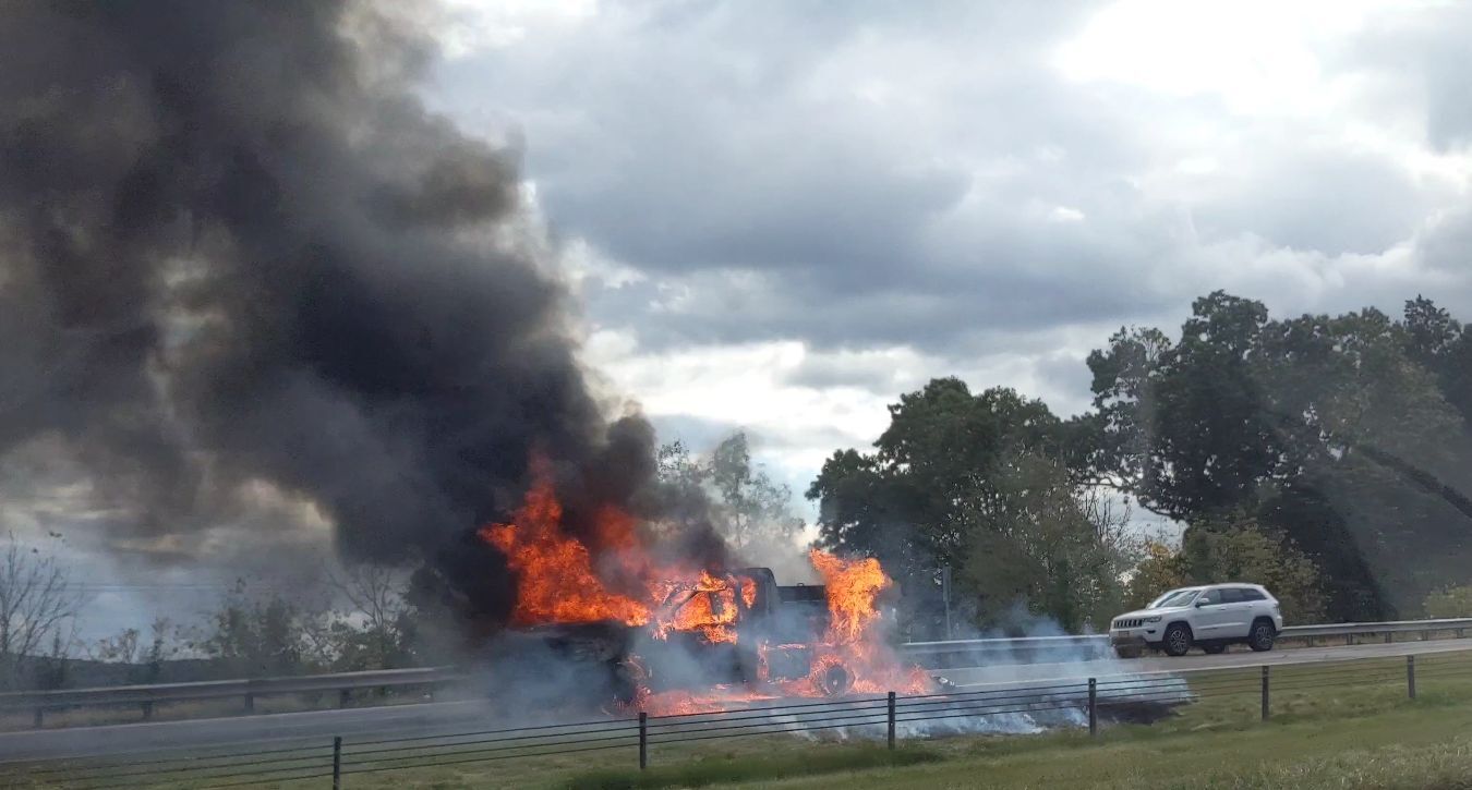 Truck fire on I-78